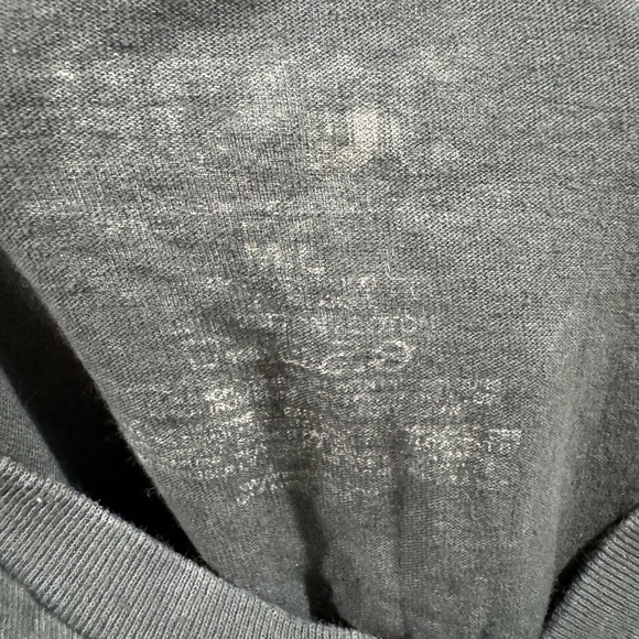 AC/DC 1980’s Tour Cropped Short Sleeve Americana Distressed Grey Shirt Size M/L - Picture 13 of 14